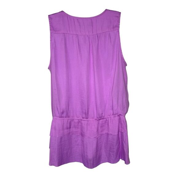 Banana Republic Women’s S  Satin Layered Ruffle Hem Blouson Tank - Picture 4 of 7